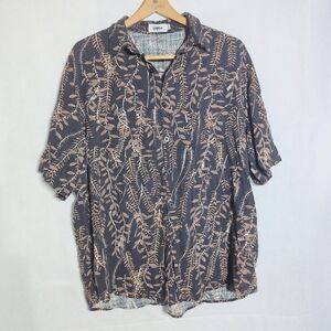 Vatpave Black and Tan floral summer shirt sz XXL